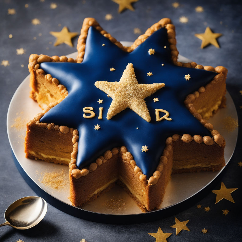 Buy Blue & White Star Vanilla Half Cake-Blue & White Star Vanilla Half Cake