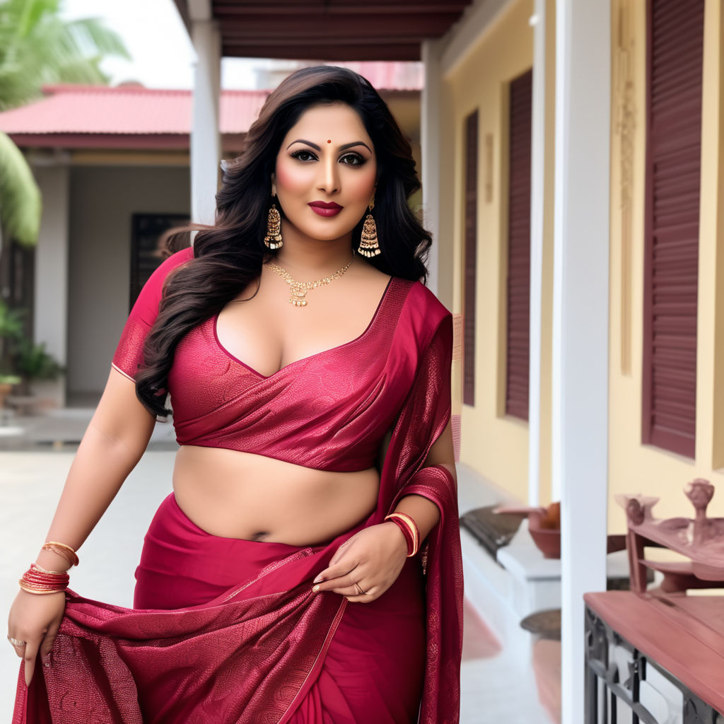 Sultry plus size well endowed full figured size 44 Bengali woman