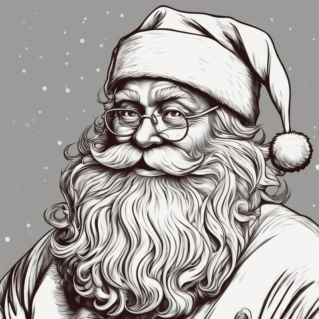 santa claus with presents coloring pages