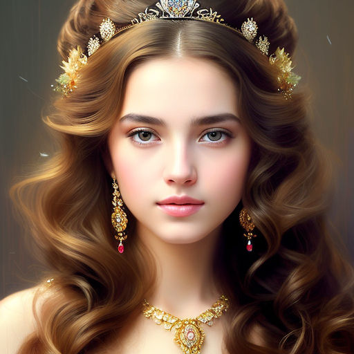 Beautiful anime queen with silver diamond crown