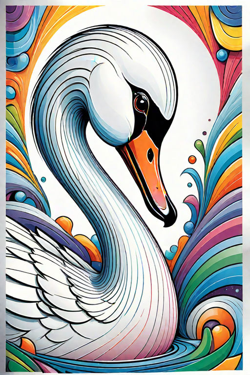 The Swan Colouring in Page – Fun Fables – Bedtime Stories for Kids