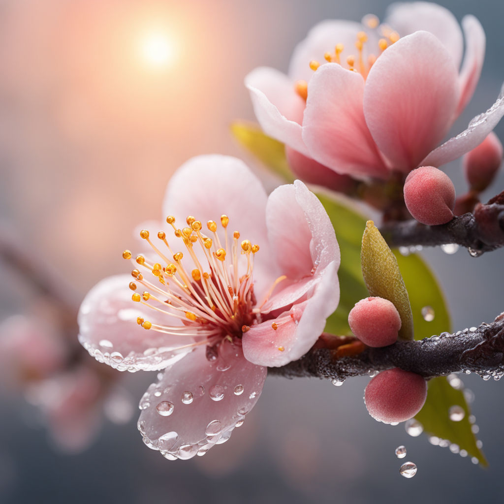 Download A girl surrounded by floating petals of cherry blossom