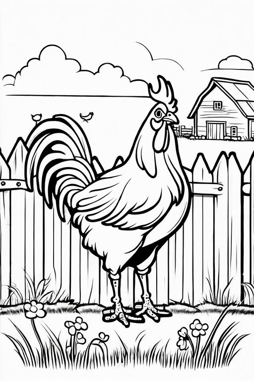 farm fence coloring page