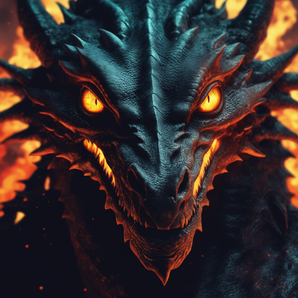 Fire Dragon Glaring – extraordinary wall mural– Photowall