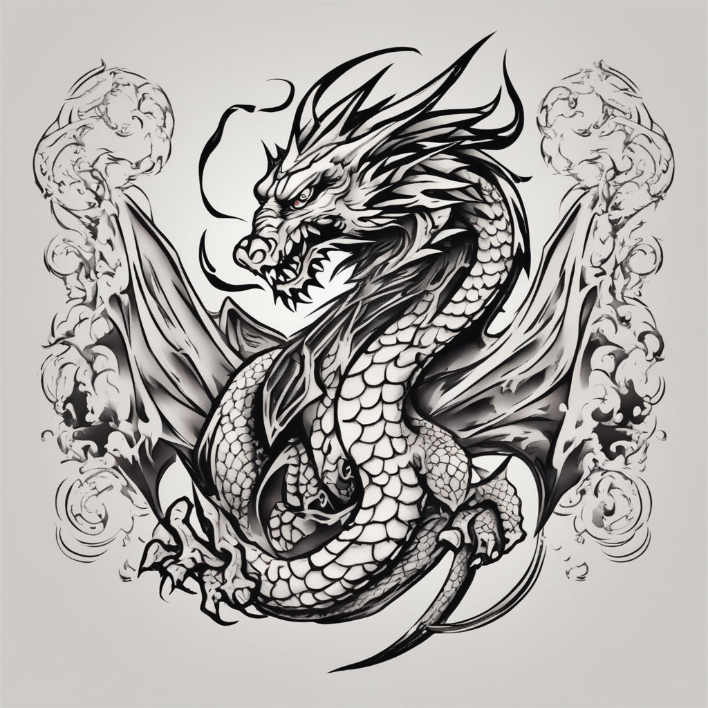 Dragon Tattoo Isolated tribal wyvern  Stock Illustration 100287284   PIXTA