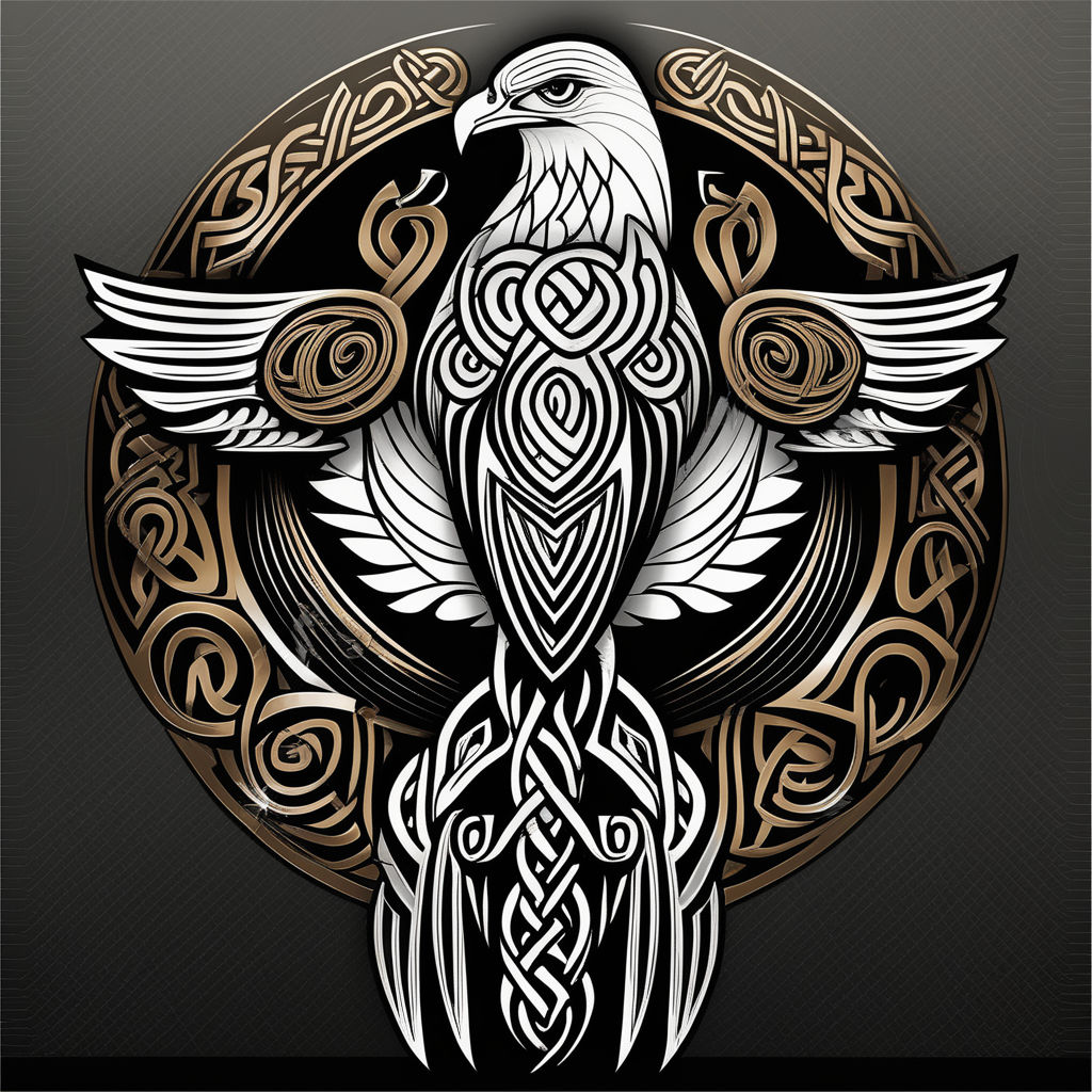 Tribal And Celtic Bird Tattoo