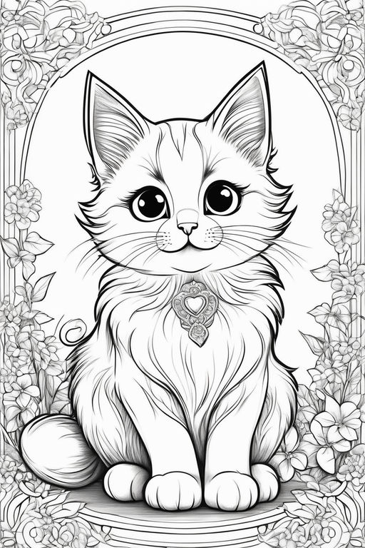 smiling kitten drawing