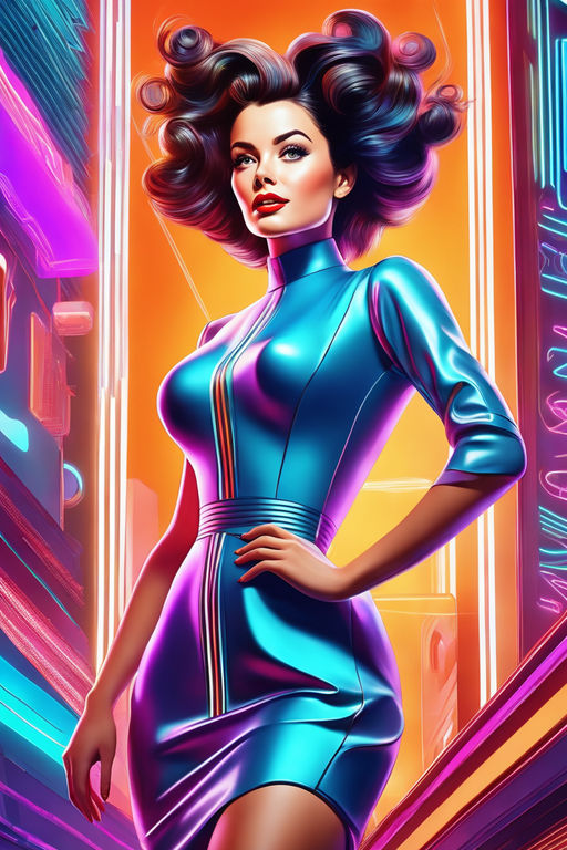 Illustration of retro-futuristic fashion - Playground