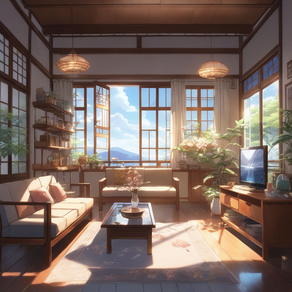 Lexica - A background living room in anime style