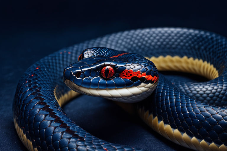 blue and red snake