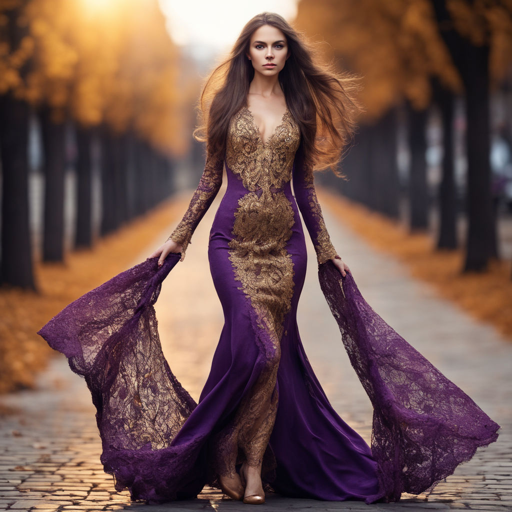 Purple on sale flowing dress