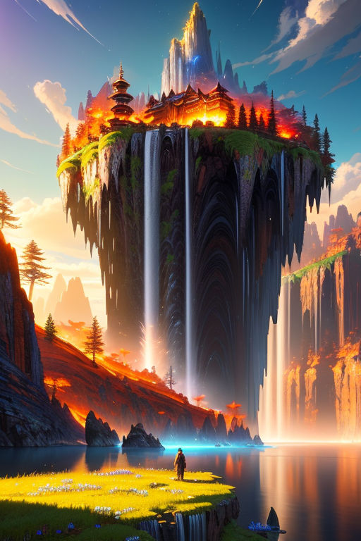 fantasy art landscapes water