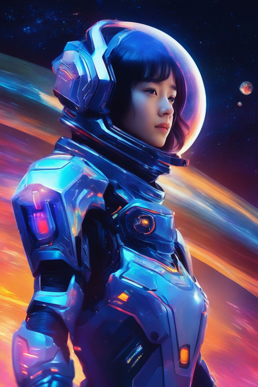 asian girls in space suits