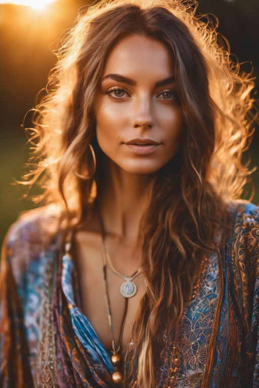 Cute teenage girl with thick long hair. Portrait of Caucasian