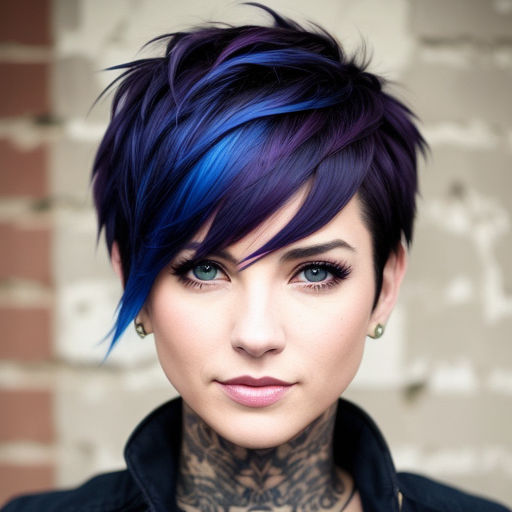 short blue and purple hair