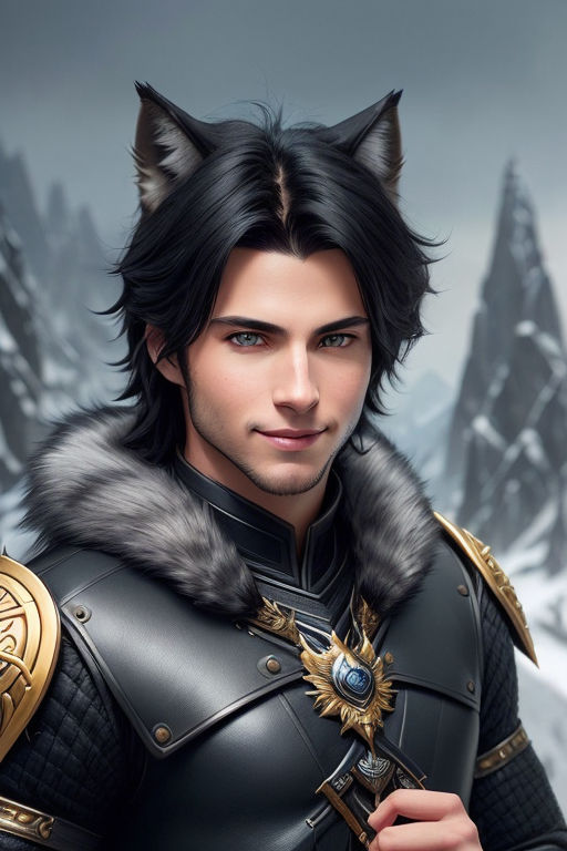 anime guy with wolf ears and tail