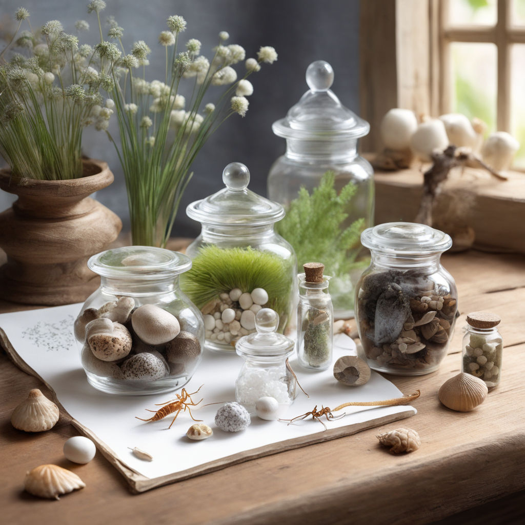 the jars are on a display stands in the background - Playground