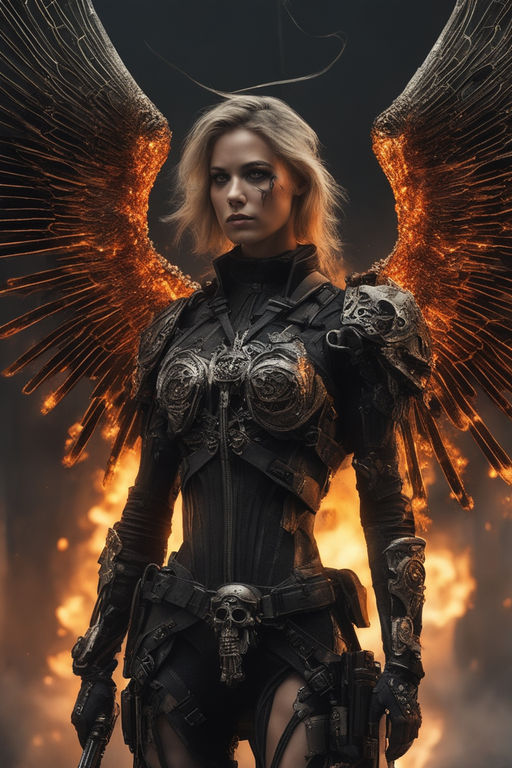 female fallen angel warrior