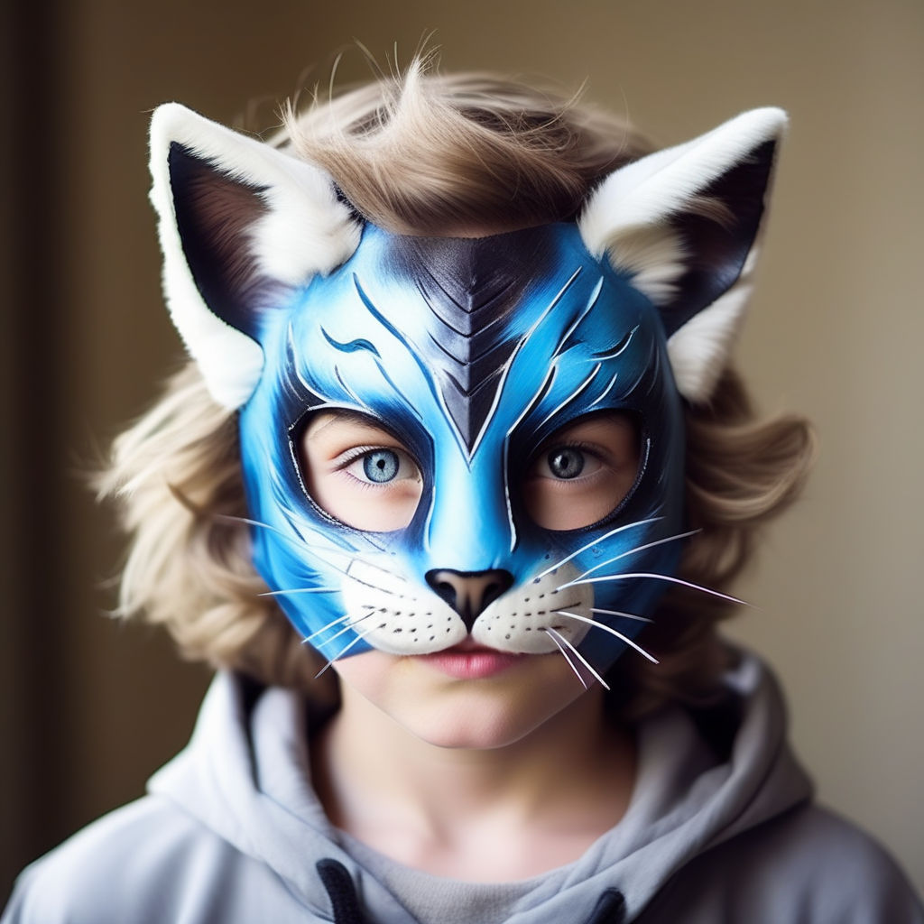 Costumes, Furry Therian Gray Tabby Cat Mask