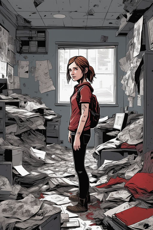 The last of us comics 4k, ellie in DC-style panels