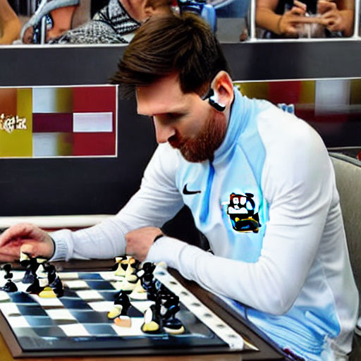 Messi and ronaldo playing chess - Playground