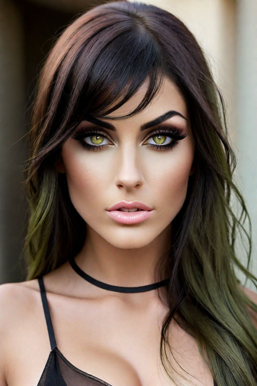 Beautiful Wide Eyes With Green Lenses