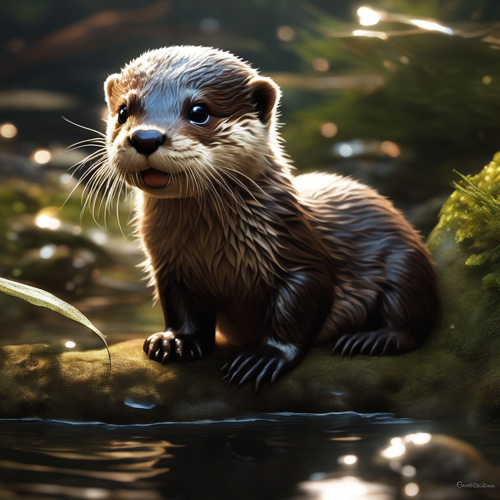 cute baby otter drawing