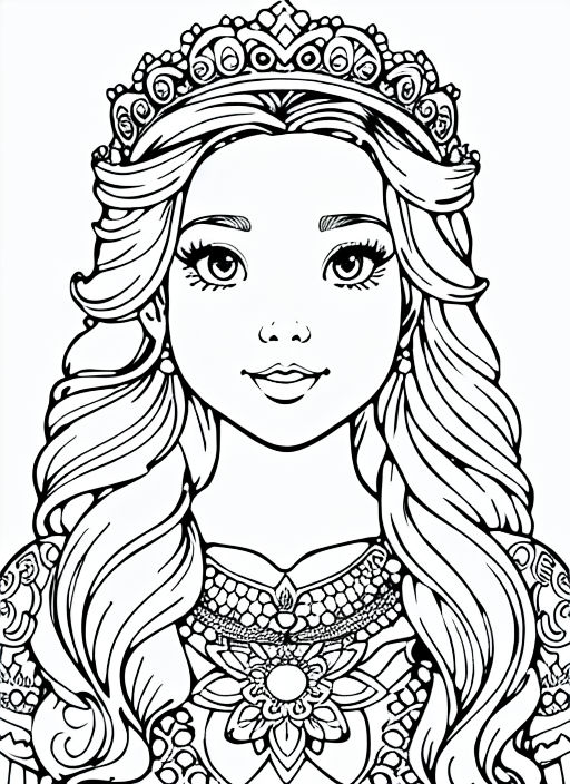 Beautiful princess coloring book Royalty Free Vector Image