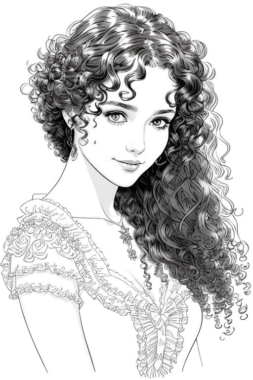 pencil sketch of an anime girl with a curly hair  Stable Diffusion   OpenArt