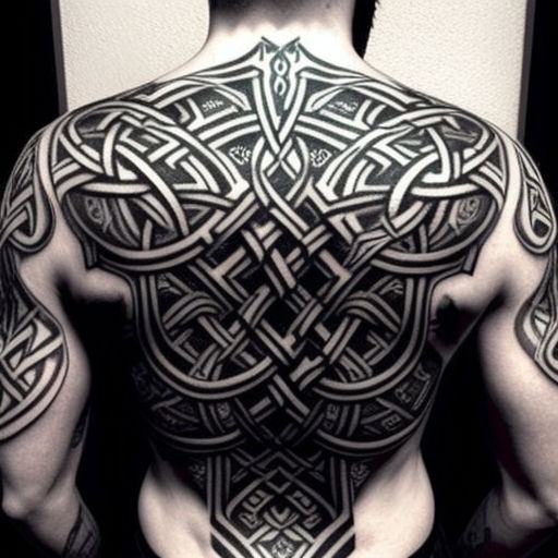 celtic spine tattoos for men