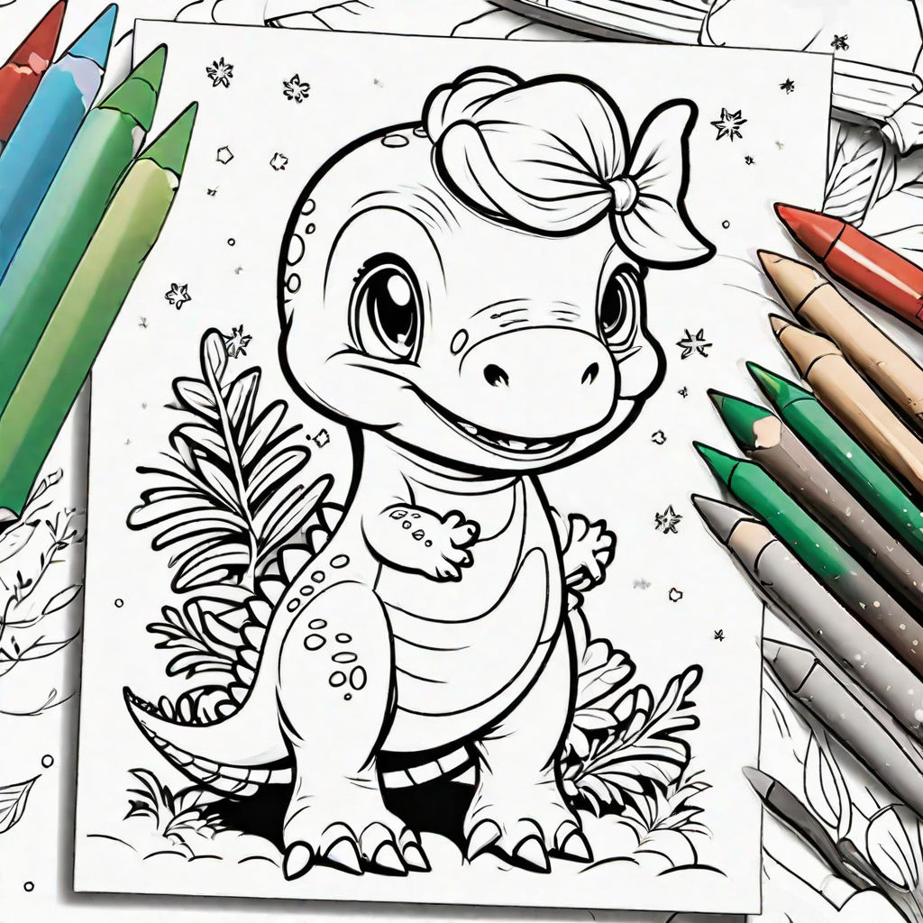 Dinosaur Christmas Coloring Pages