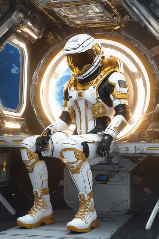 space suit battle gold