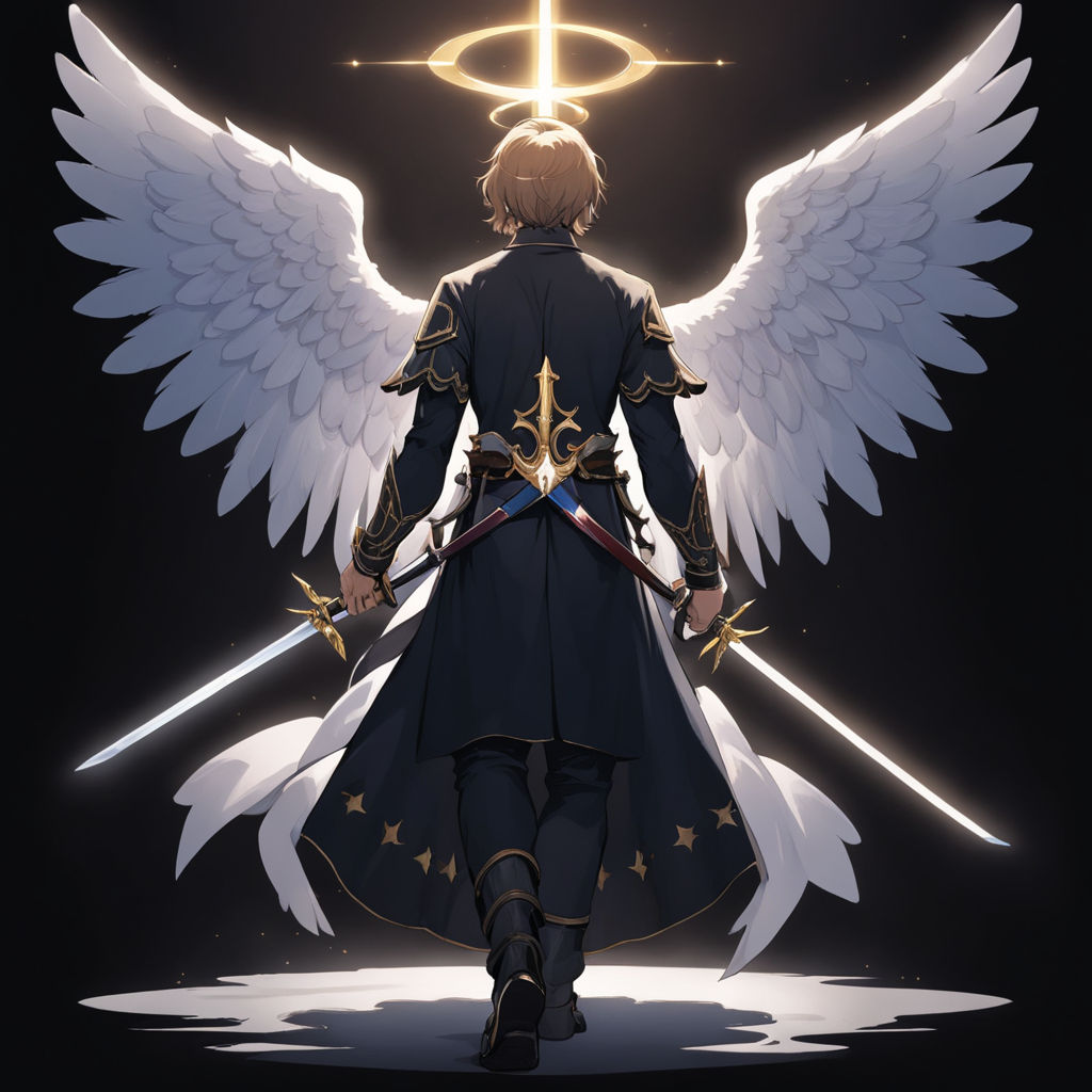 anime angel boy with sword