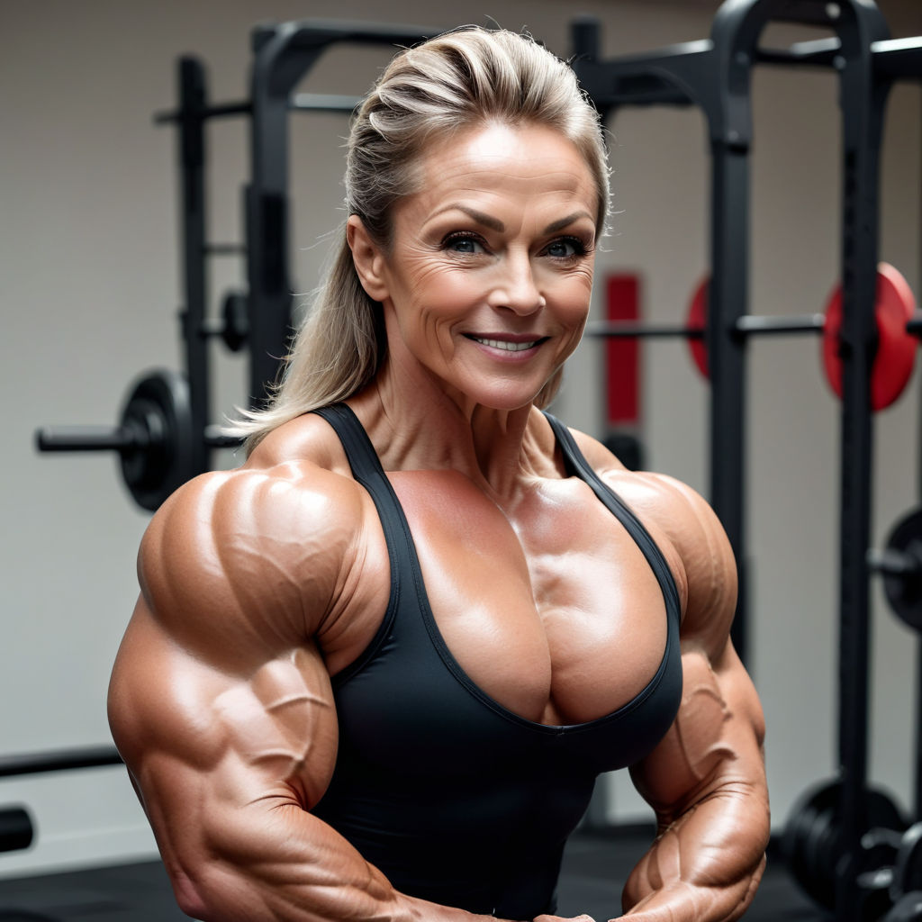pleased-gnat489: Female bodybuilder on steroids, massive bulging