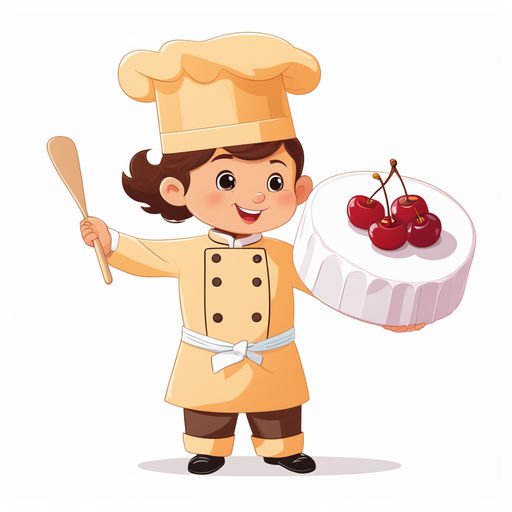 Cartoon of a cute Happy Pastry Chef, in a Chef uniform, with some kitchen  tools. This illustration is part of a collection of different professions  Stock Photo - Alamy