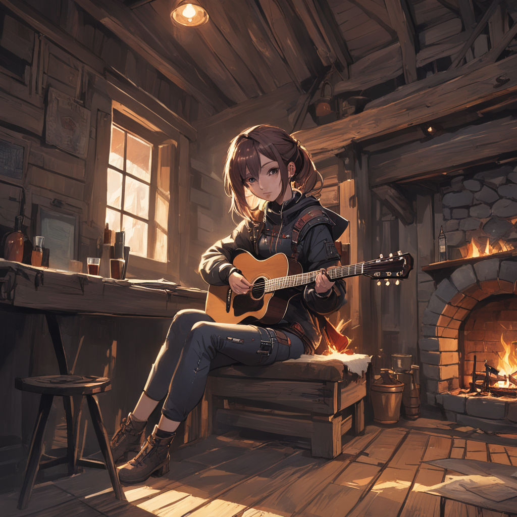 Anime, Girl, Guitar, Headphones, HD wallpaper | Peakpx
