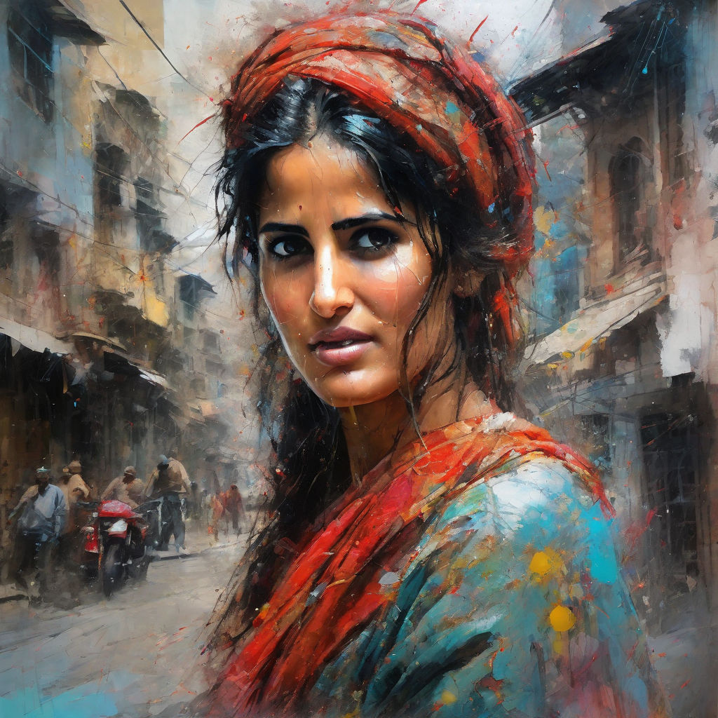 beautiful woman painting watercolor