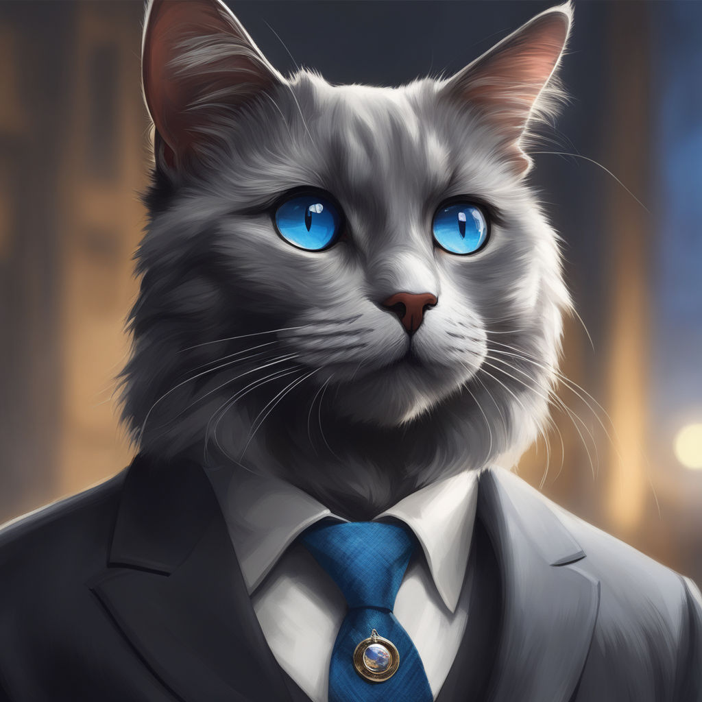 cute cat wearing coat and tie : r/nightcafe