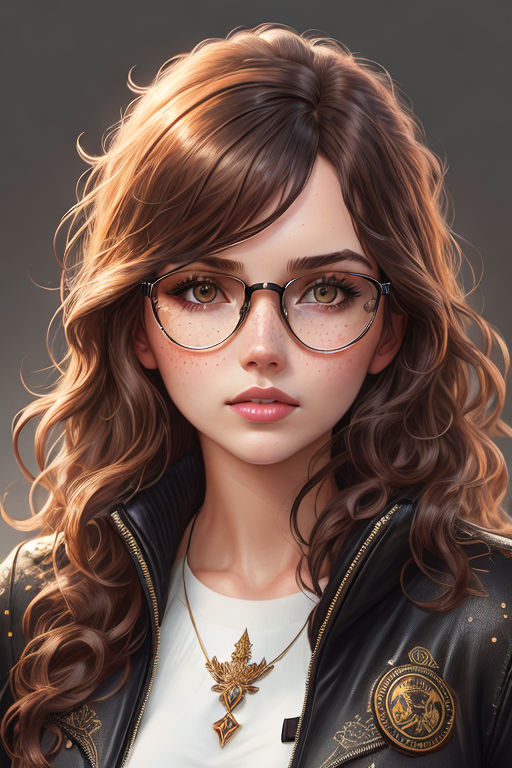 anime girl with light brown hair and brown eyes