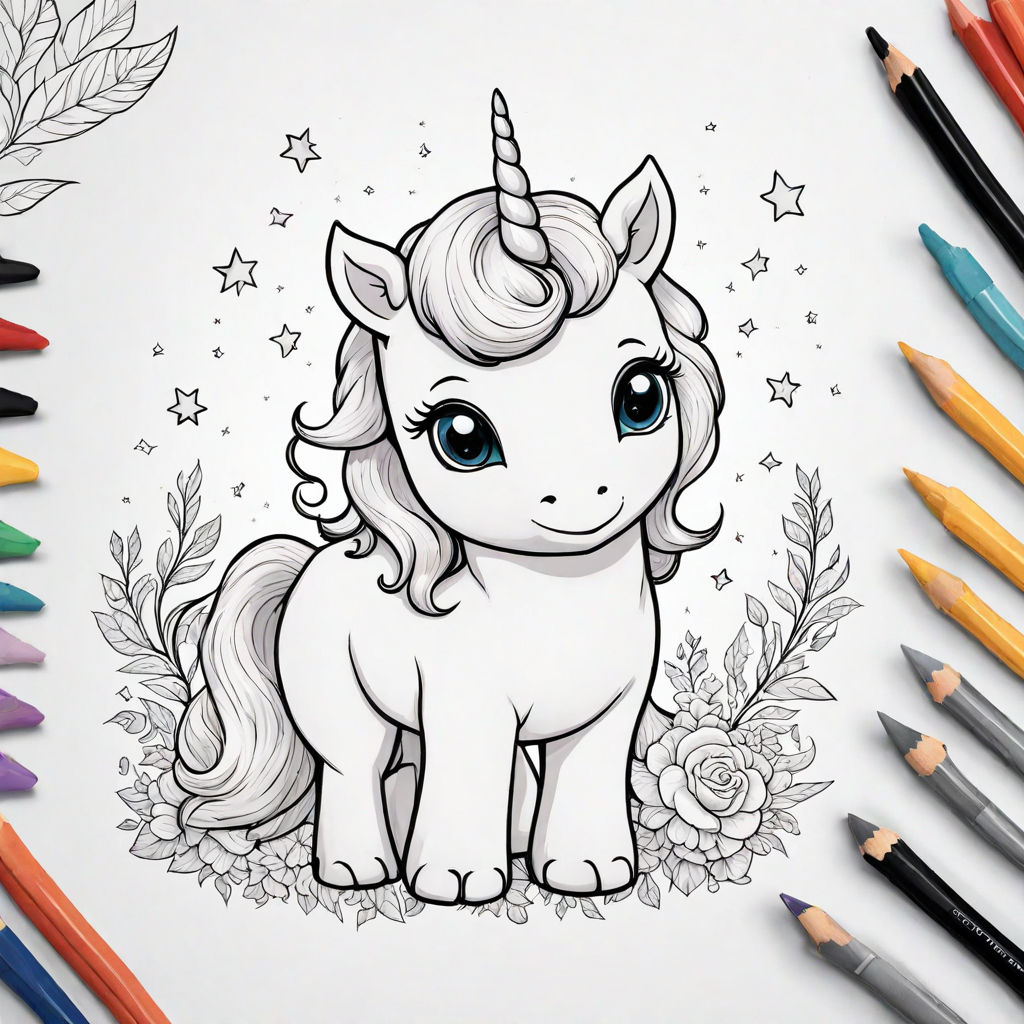 Cute baby unicorn cartoon sitting 9876766 Vector Art at Vecteezy