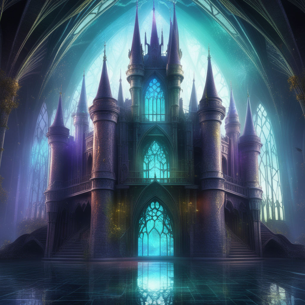 western style city anime background with castle - Stock Illustration  [105671103] - PIXTA
