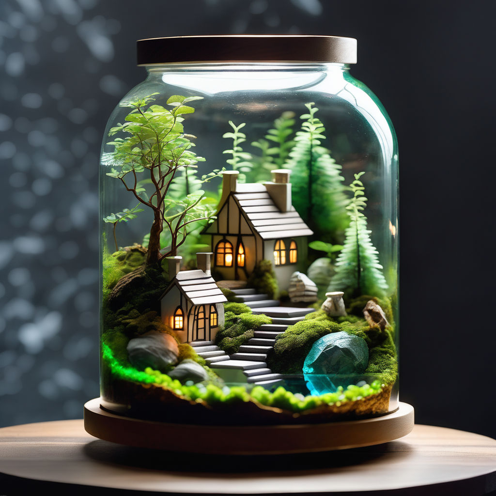 micro woodlands mini terrarium