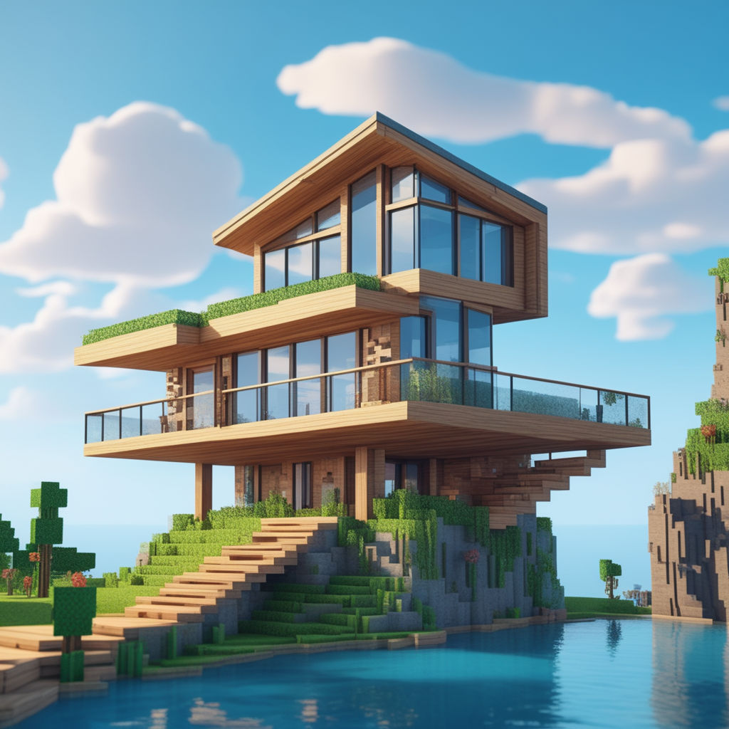 minecraft beach house tutorial