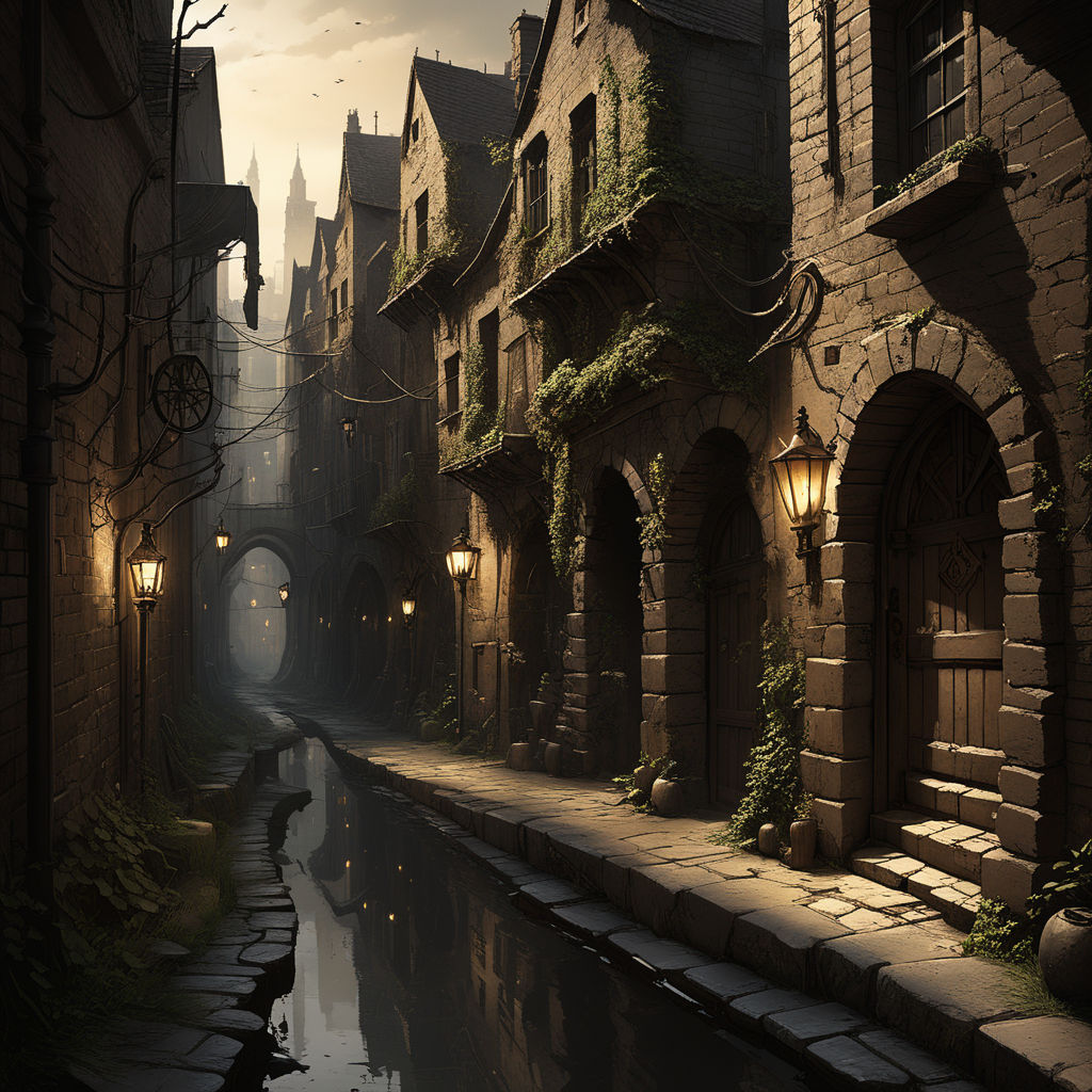 dark medieval city alley - Playground