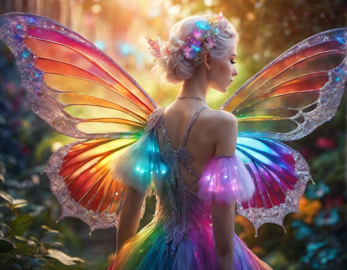 rainbow fairy wings