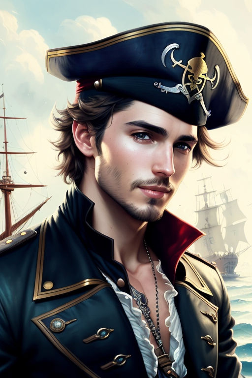 Handsome young pirate Stock Illustration