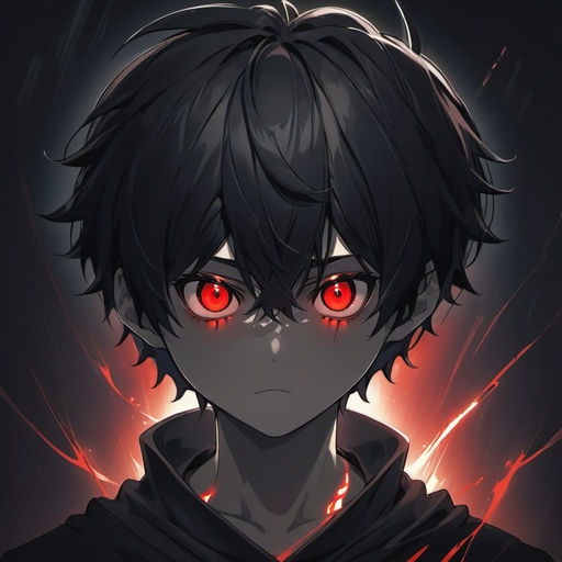 Anime boy in a dark theme