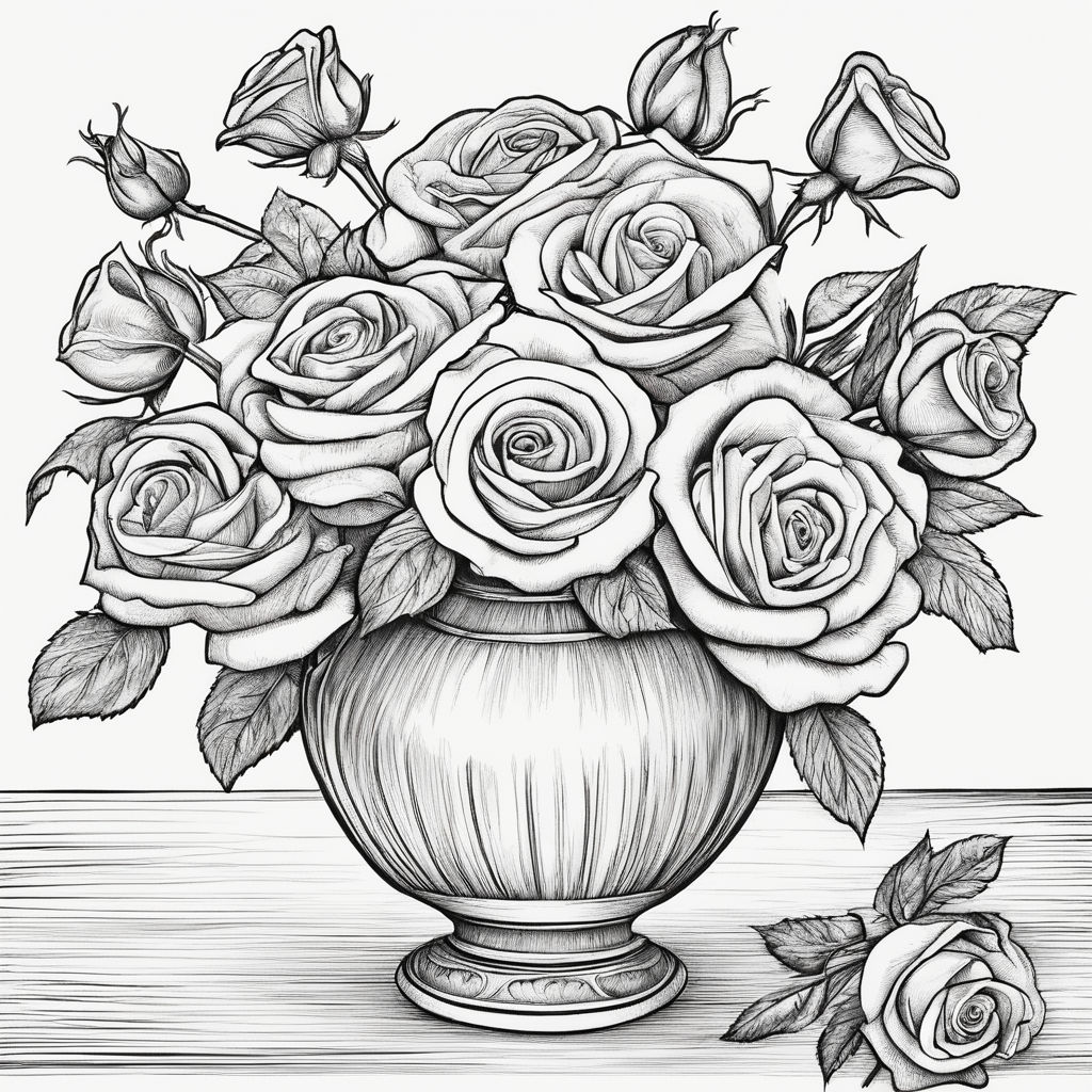 Rose, Mum and Pines in Square Vase: PP10849