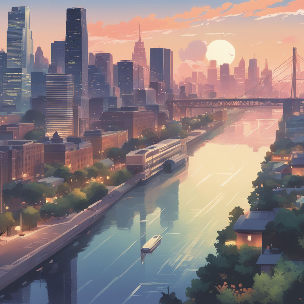 Anime Cityscape HD Wallpaper | 1920x1080 | ID:55355 - WallpaperVortex.com