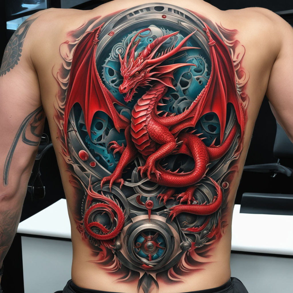 Red ink, Dragon tattoo, thigh tattoo #ThighTattoo #RedDragon #RedTatto... |  TikTok